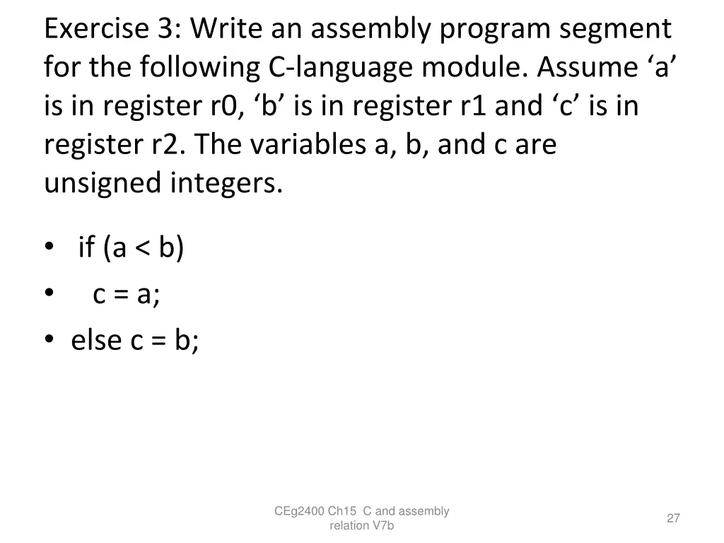 exercise 3 write an assembly program segment