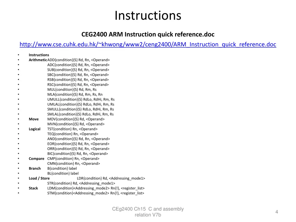 instructions ceg2400 arm instruction quick