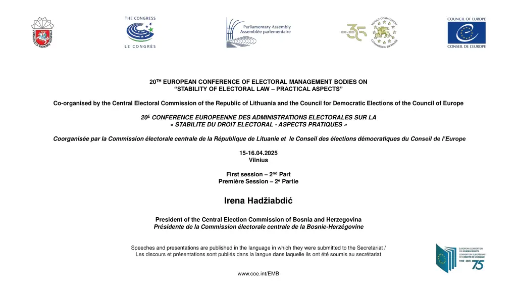 20 th european conference of electoral management