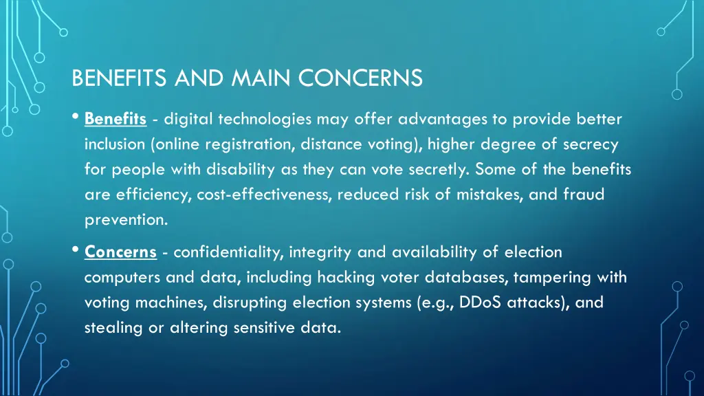 benefits and main concerns benefits digital