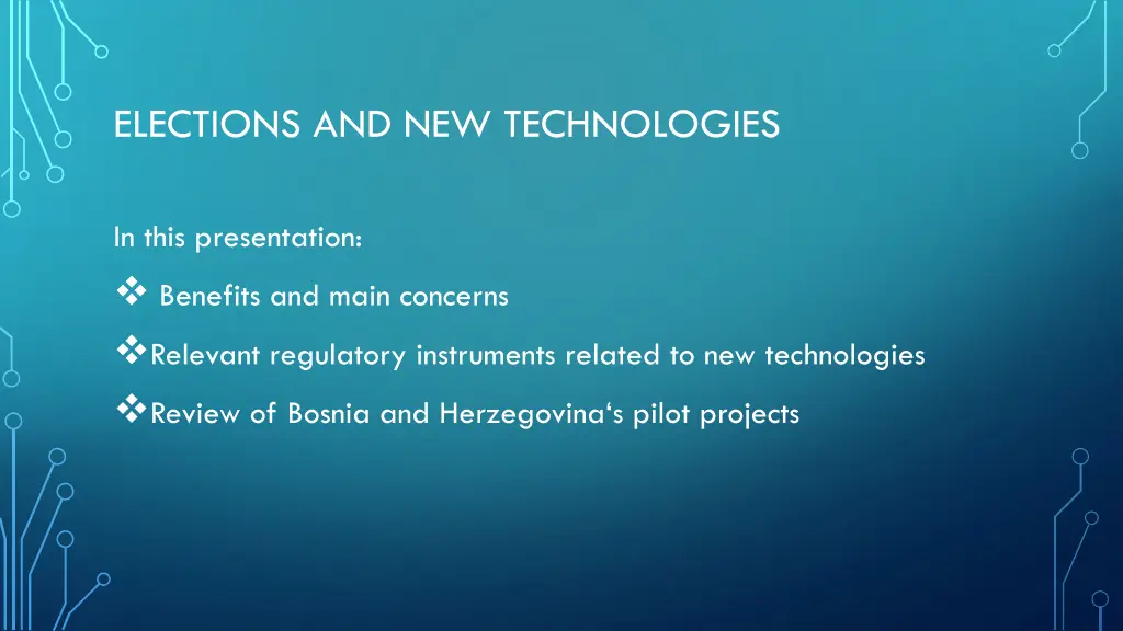 elections and new technologies