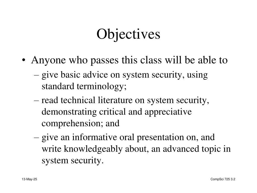 objectives