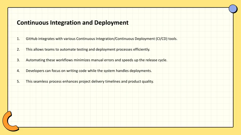 continuous integration and deployment