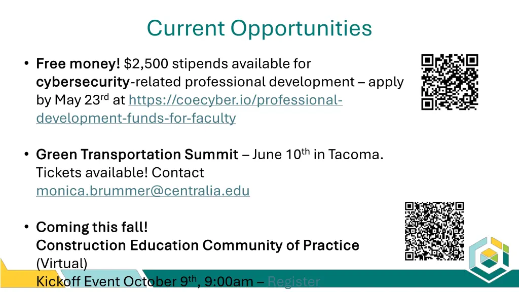 current opportunities