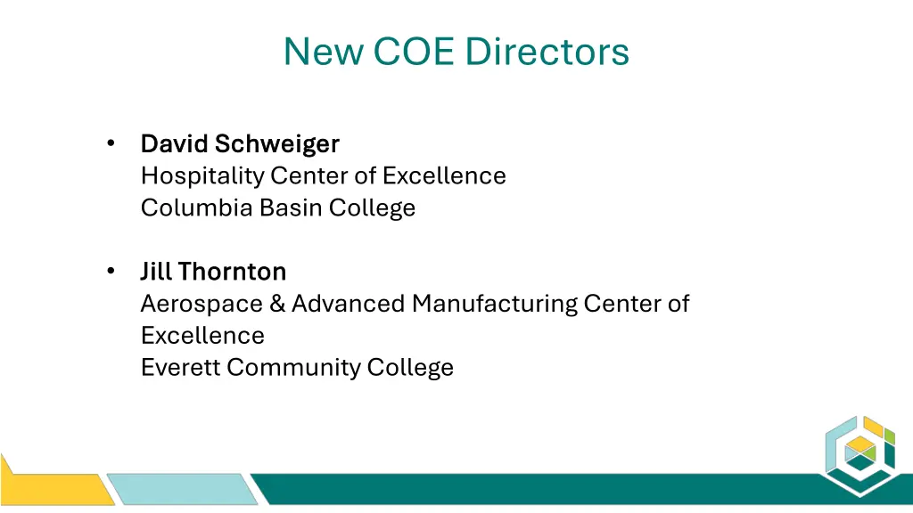 new coe directors