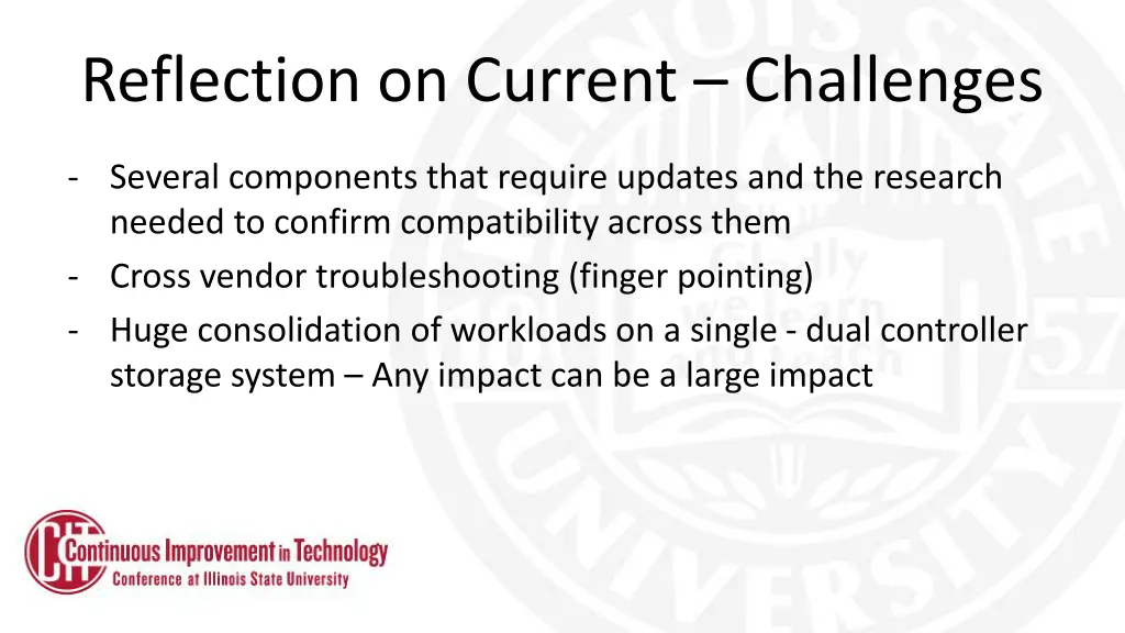 reflection on current challenges