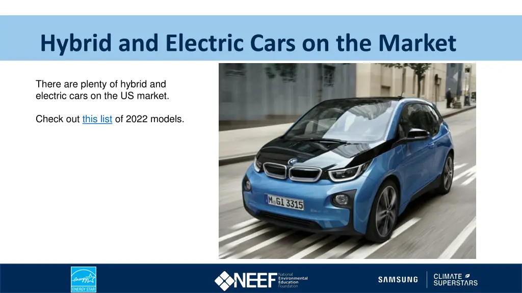 hybrid and electric cars on the market