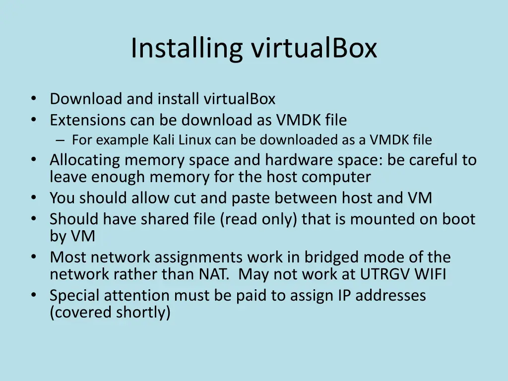 installing virtualbox