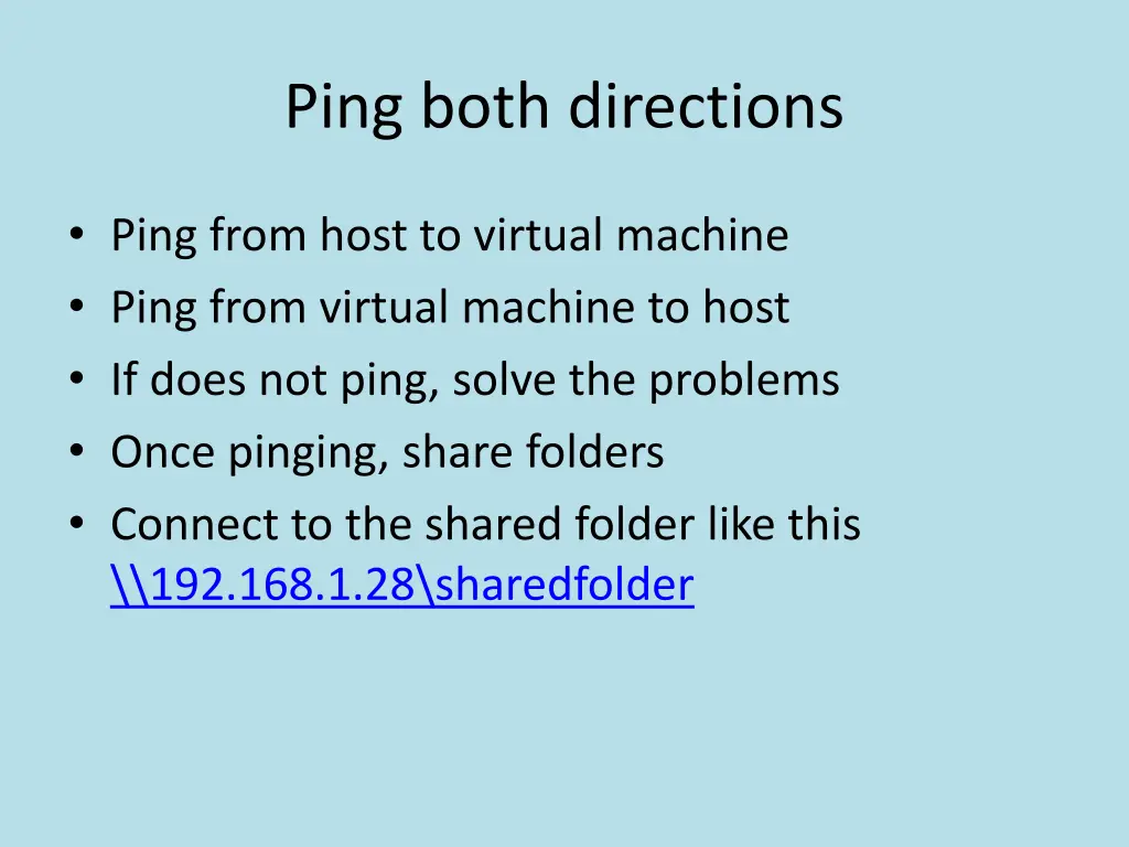 ping both directions
