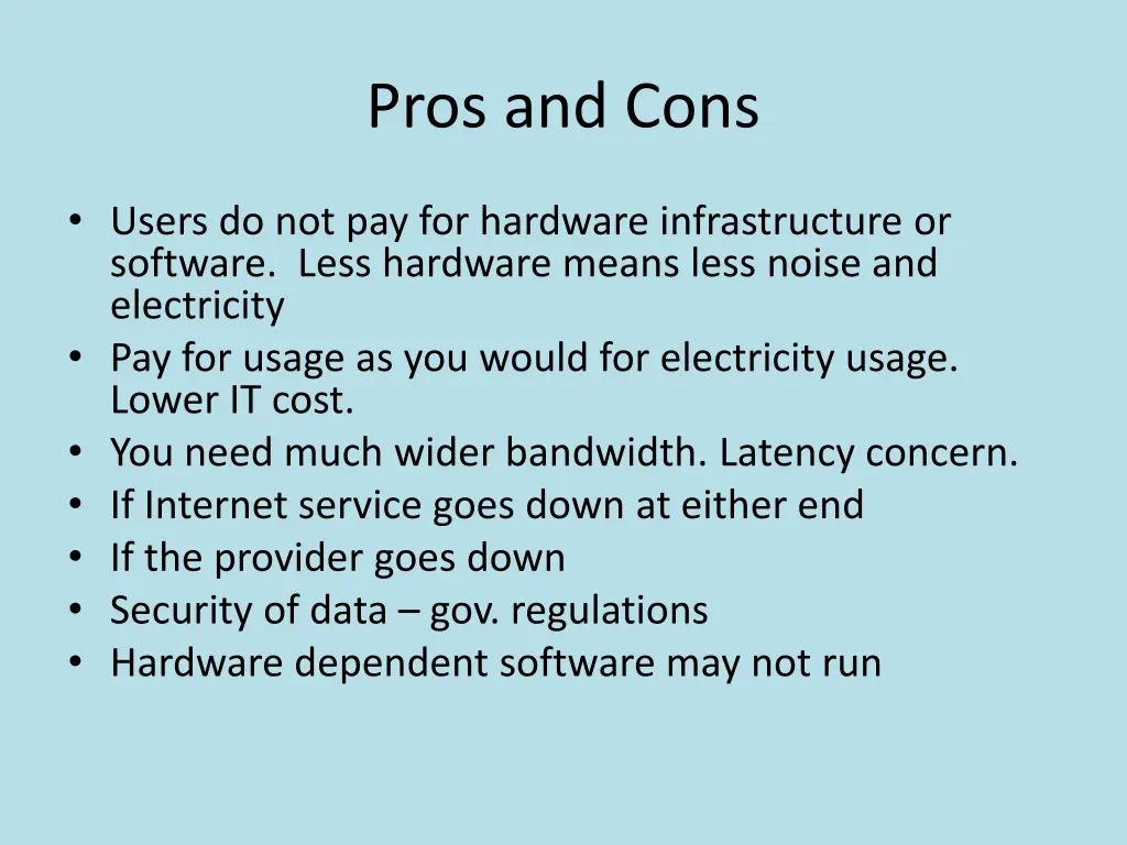 pros and cons