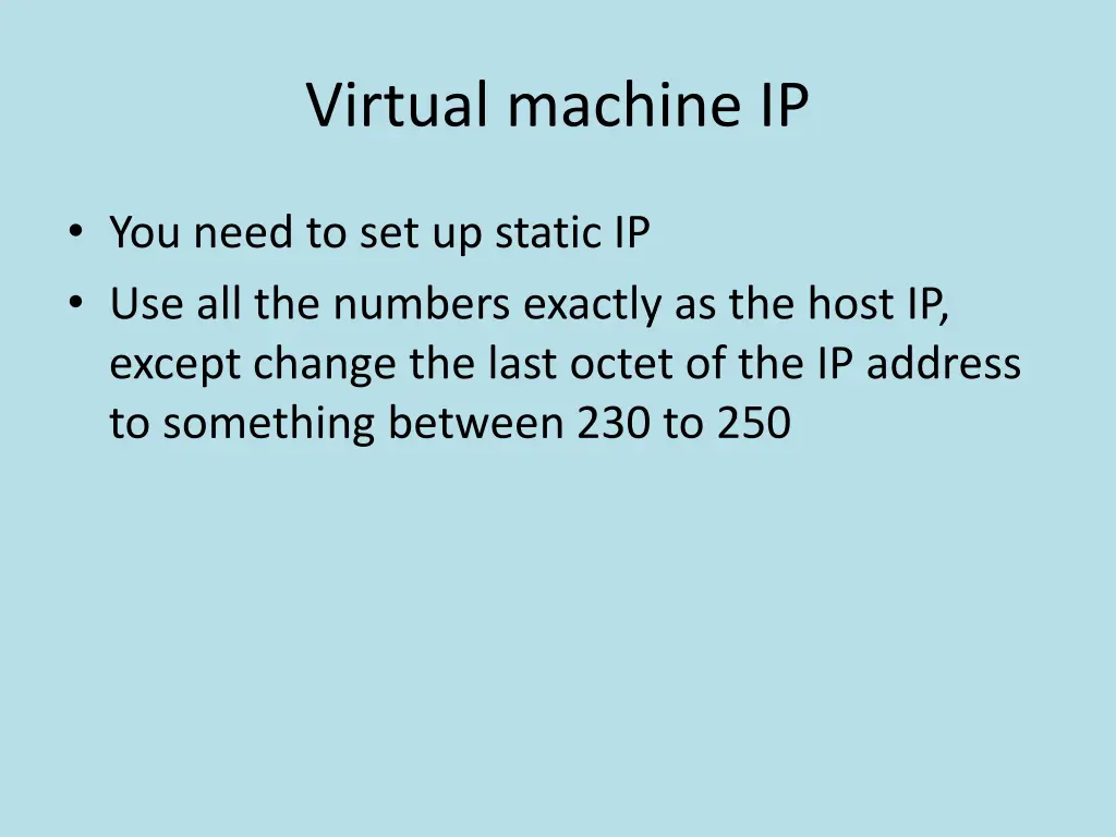 virtual machine ip