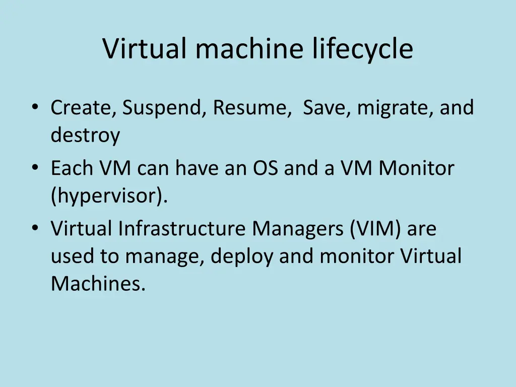 virtual machine lifecycle