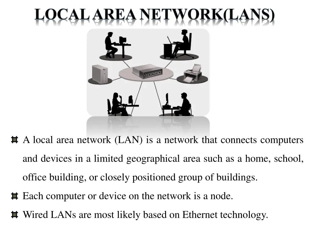 a local area network lan is a network that