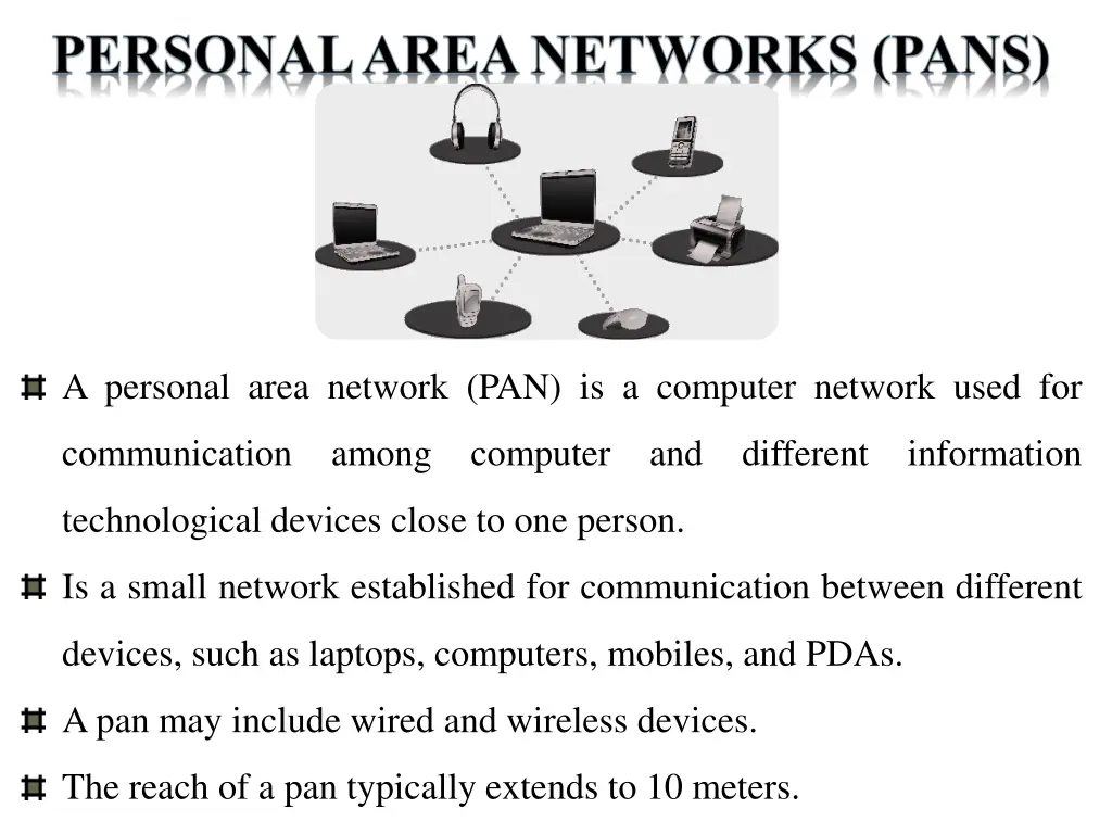 a personal area network pan is a computer network