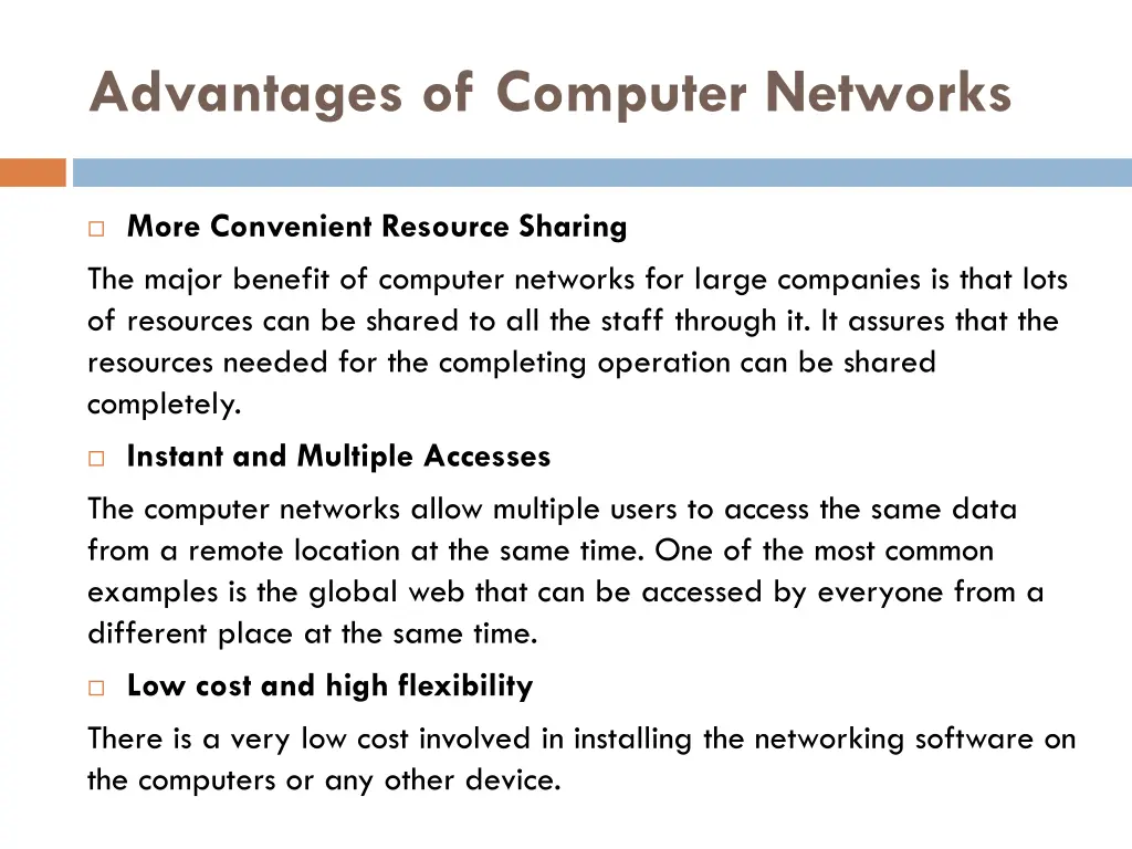 advantages of computer networks