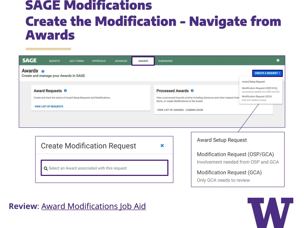 sage modifications create the modification