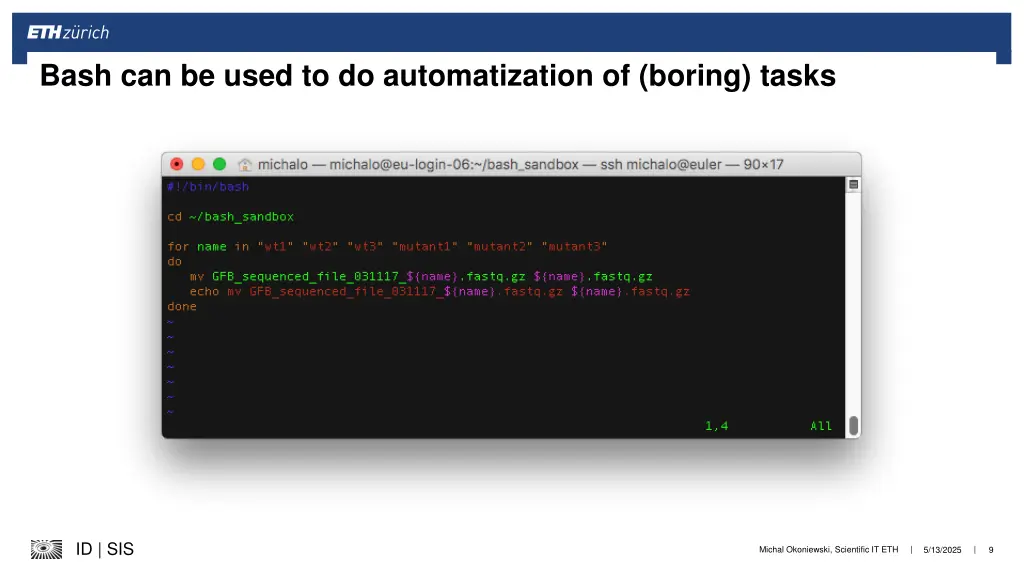 bash can be used to do automatization of boring