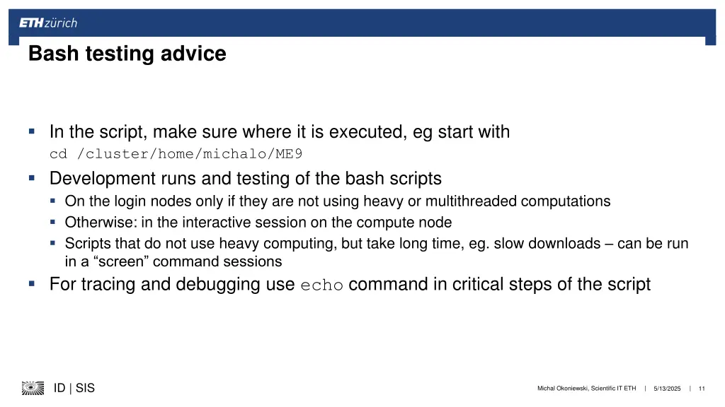 bash testing advice