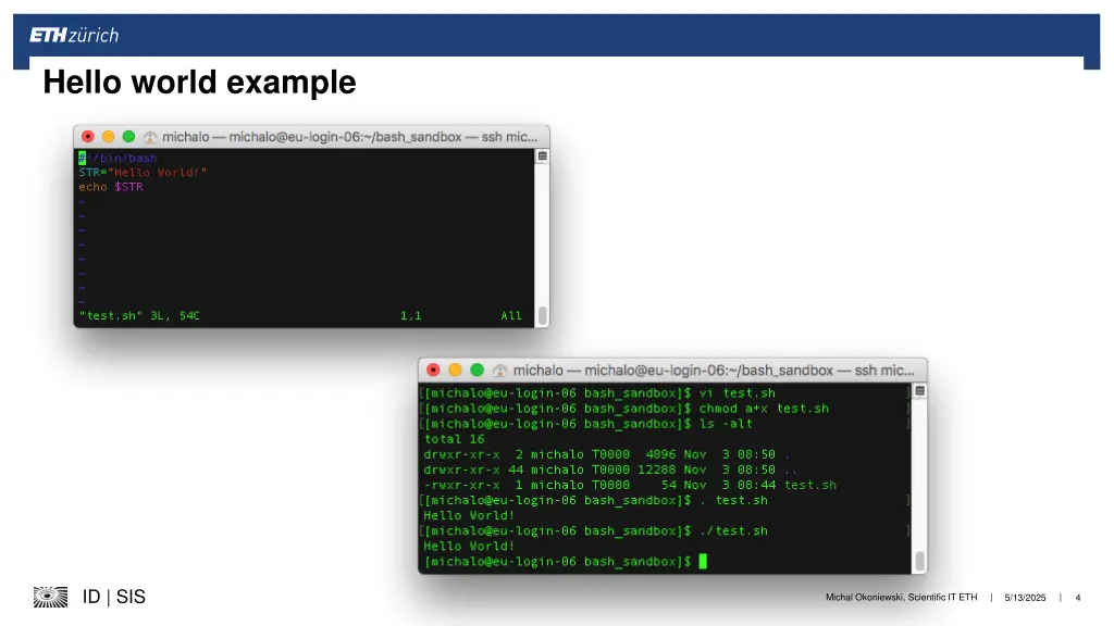 hello world example