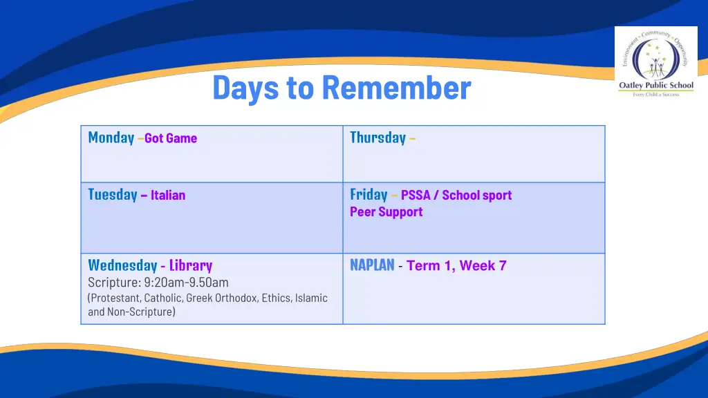 days to remember