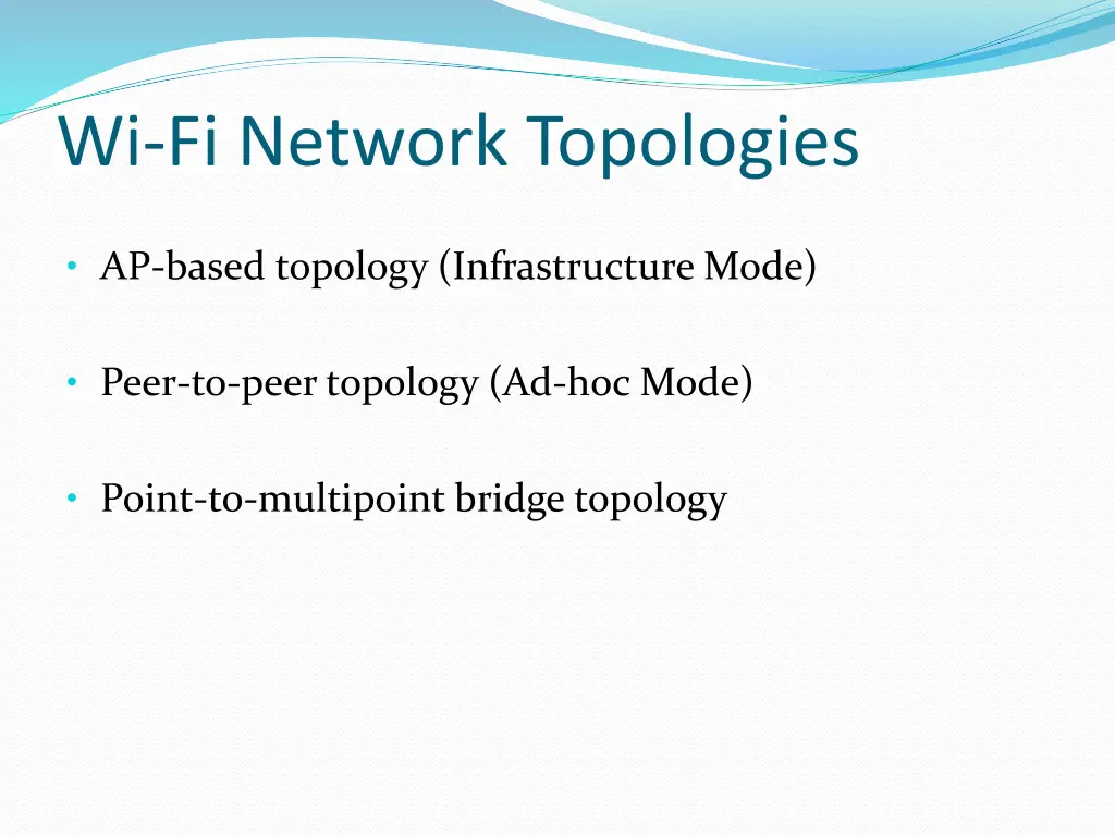 wi fi network topologies