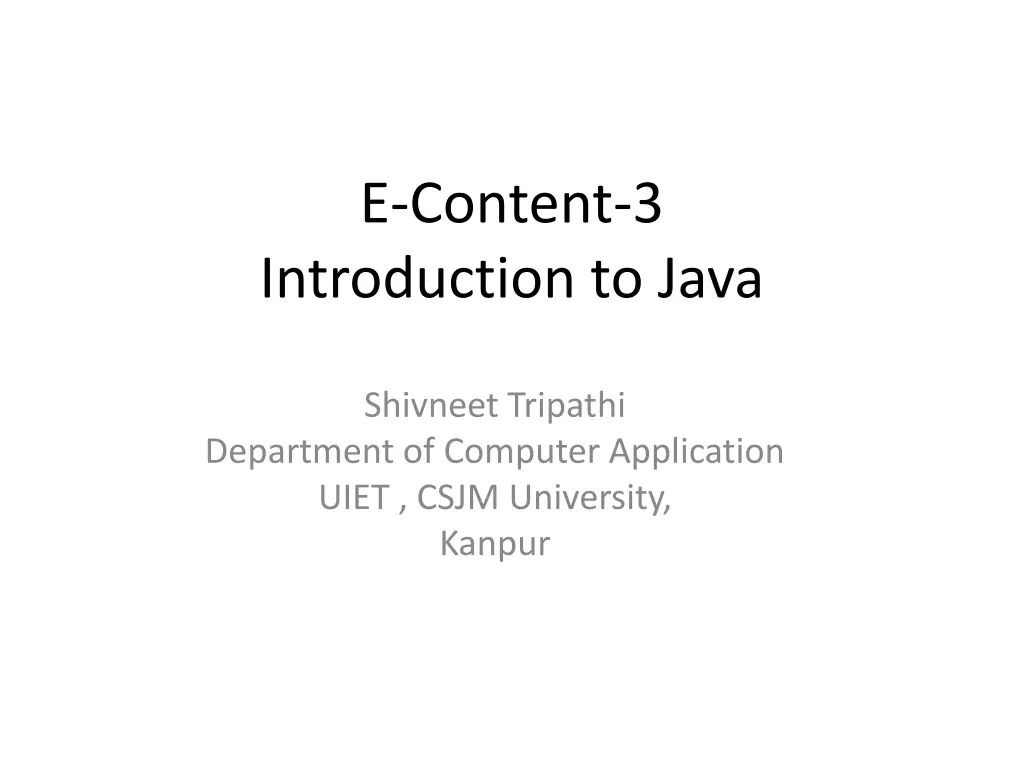 e content 3 introduction to java