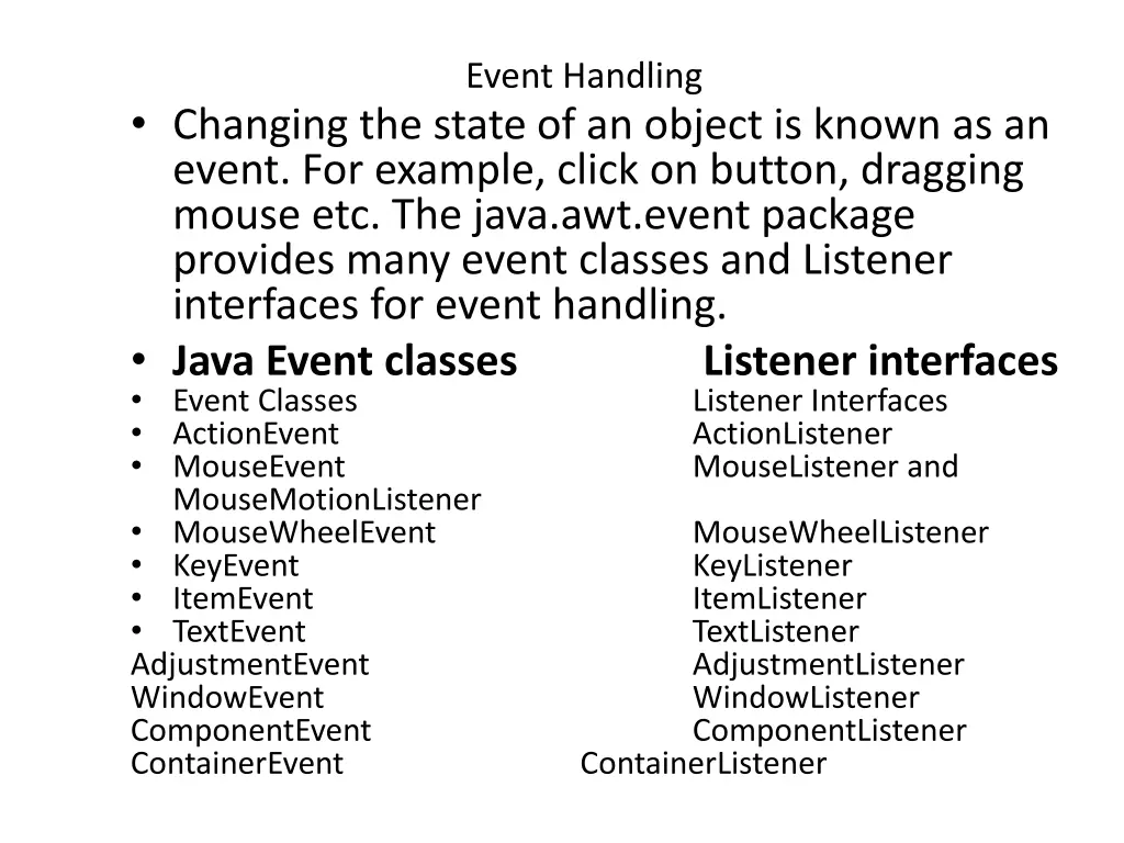 event handling
