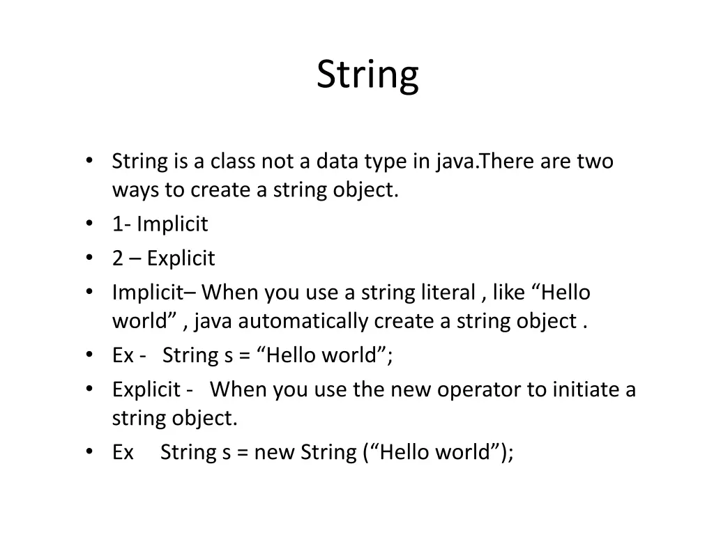 string