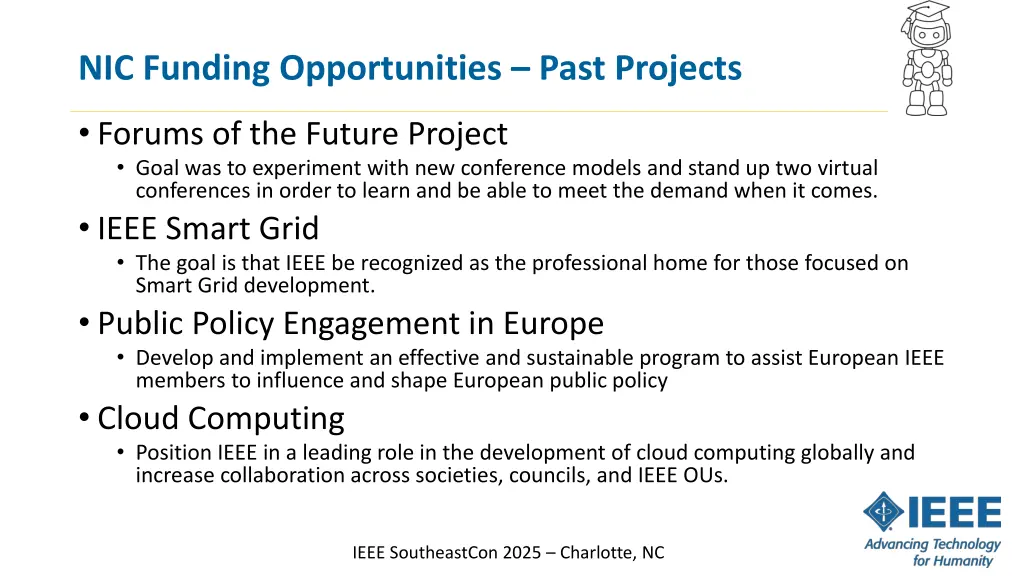 nic funding opportunities past projects