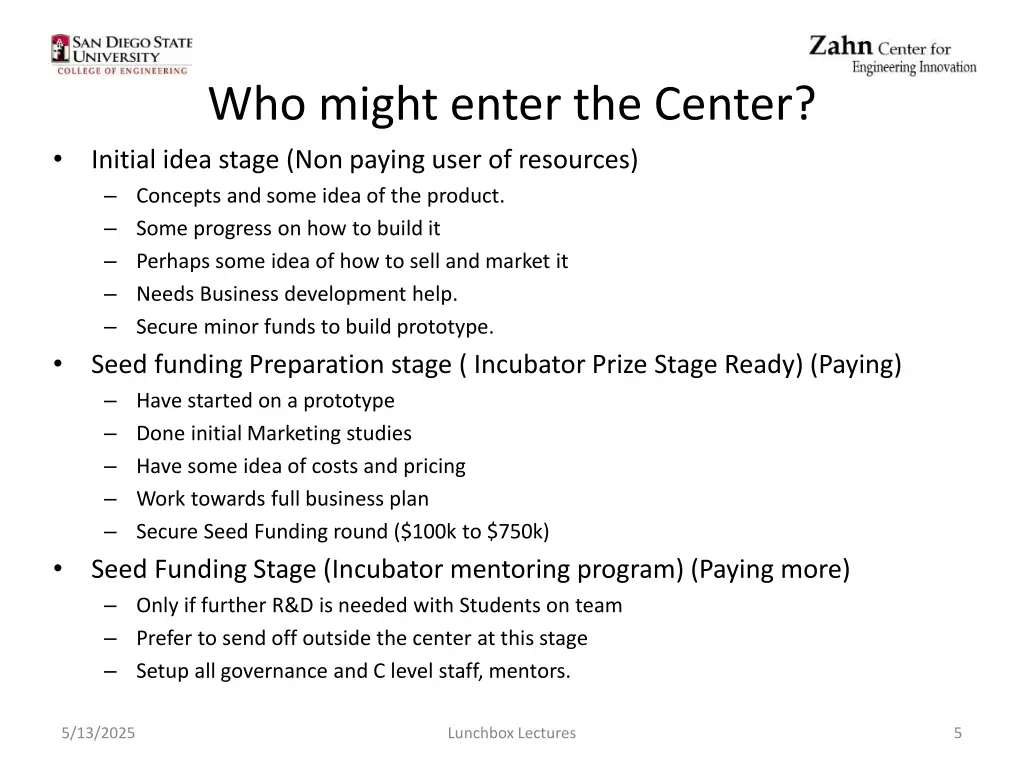 who might enter the center