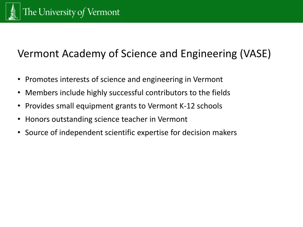 vermont academy of science and engineering vase