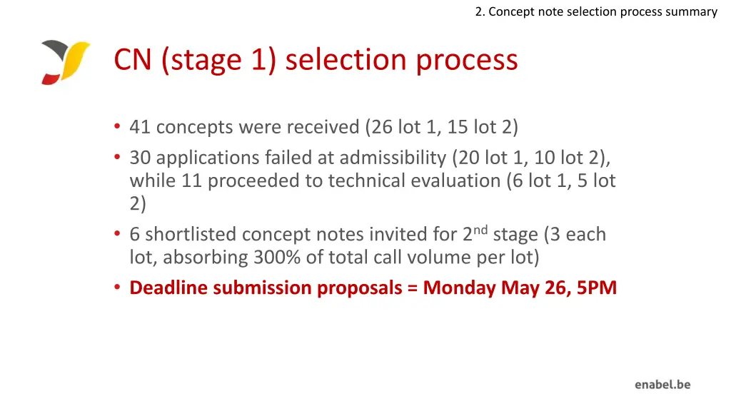 2 concept note selection process summary