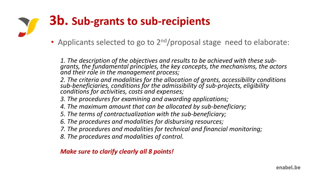 3b sub grants to sub recipients