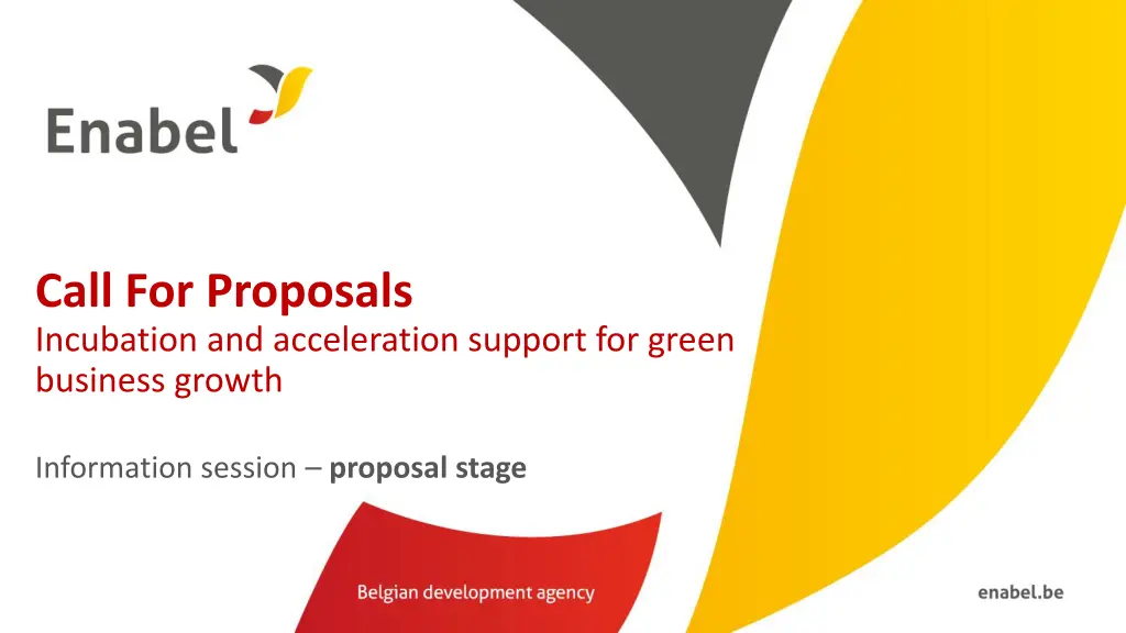 call for proposals incubation and acceleration