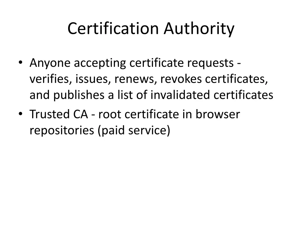 certification authority