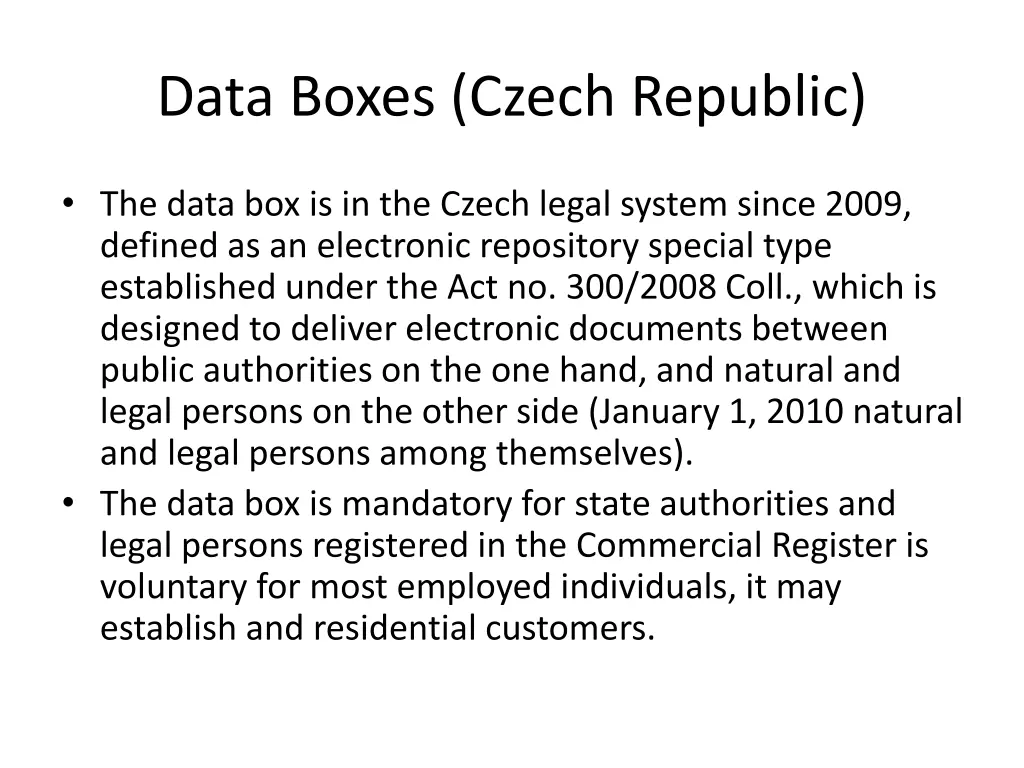 data boxes czech republic