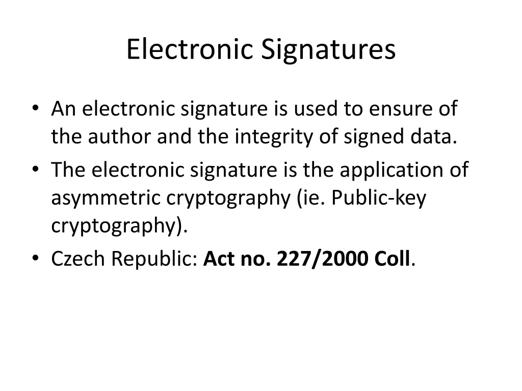 electronic signatures