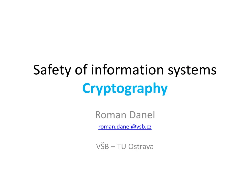 safety of information systems cryptography