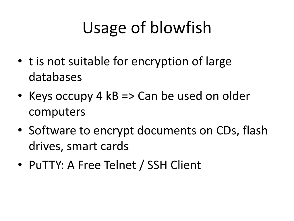 usage of blowfish