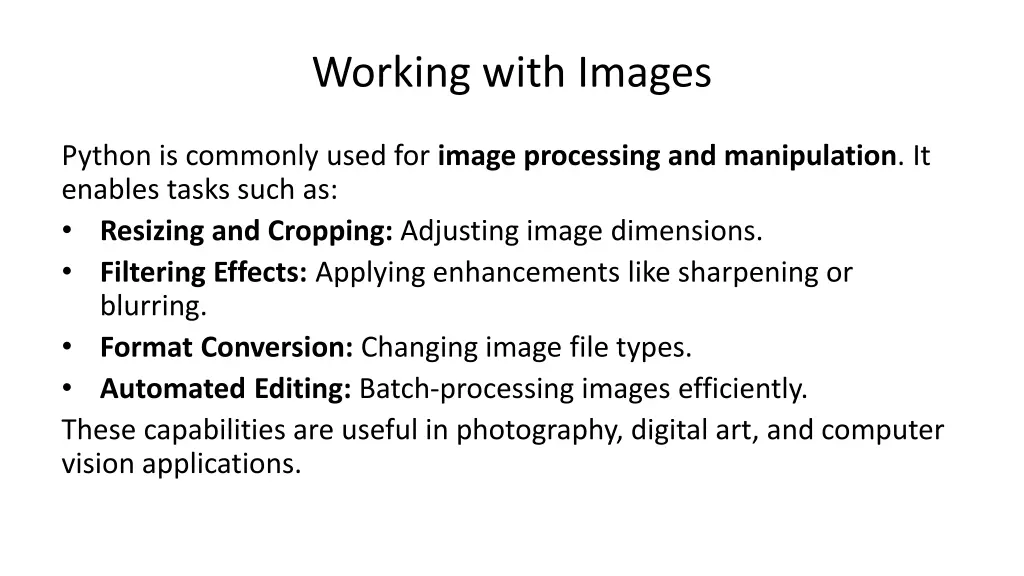 working with images