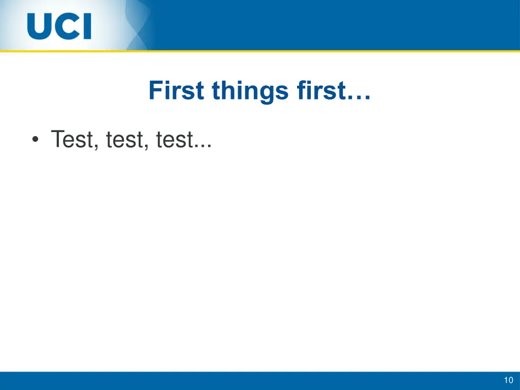 first things first