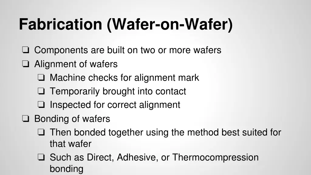fabrication wafer on wafer