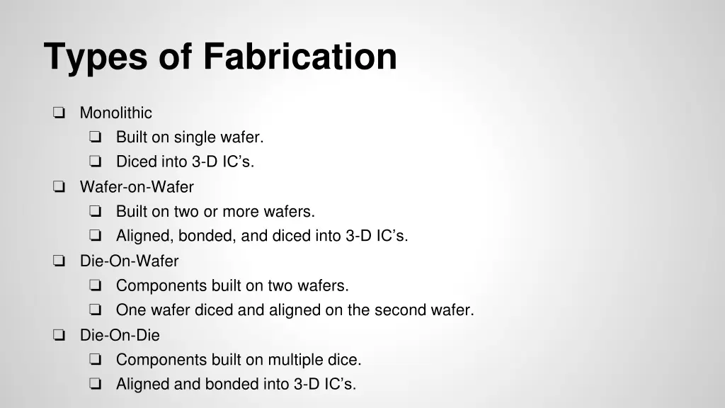 types of fabrication