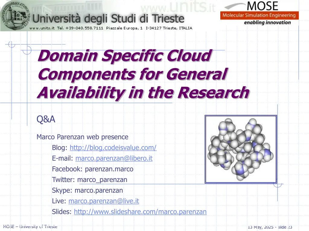 domain specific cloud components for general 3