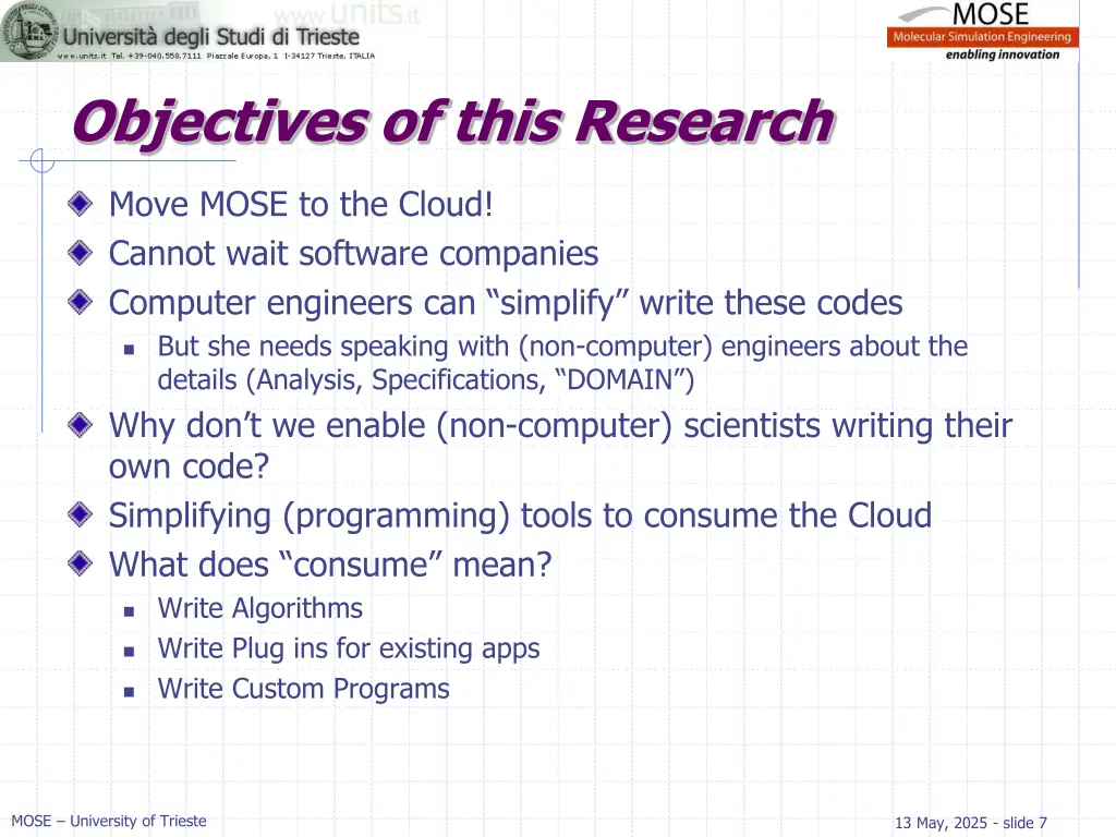 objectives of this research