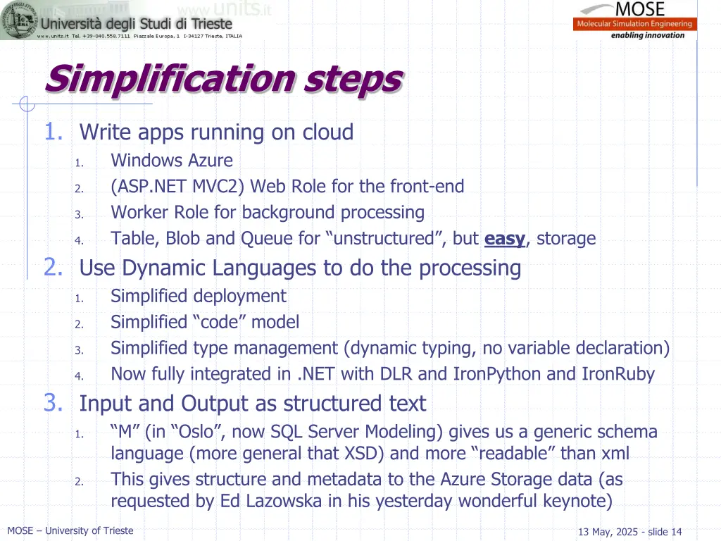 simplification steps