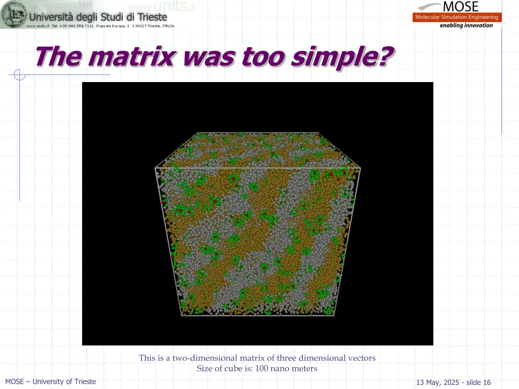 the matrix was too simple