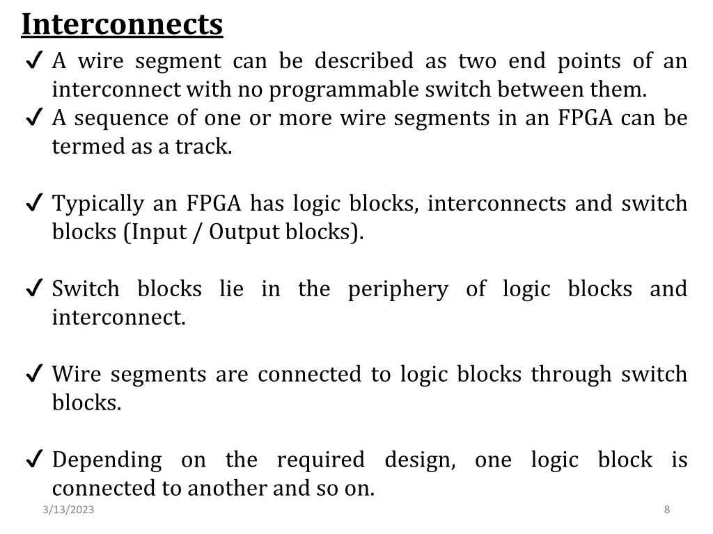 interconnects a wire segment can be described
