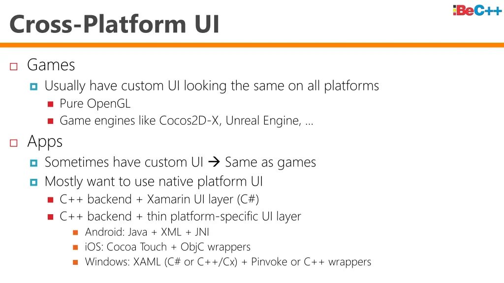 cross platform ui