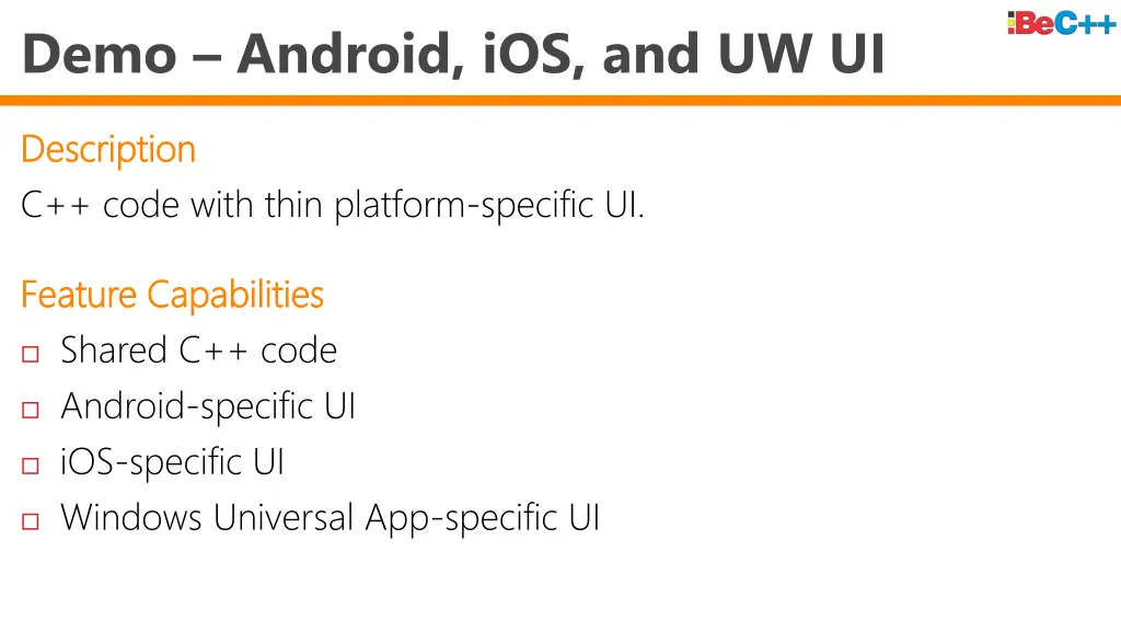 demo android ios and uw ui